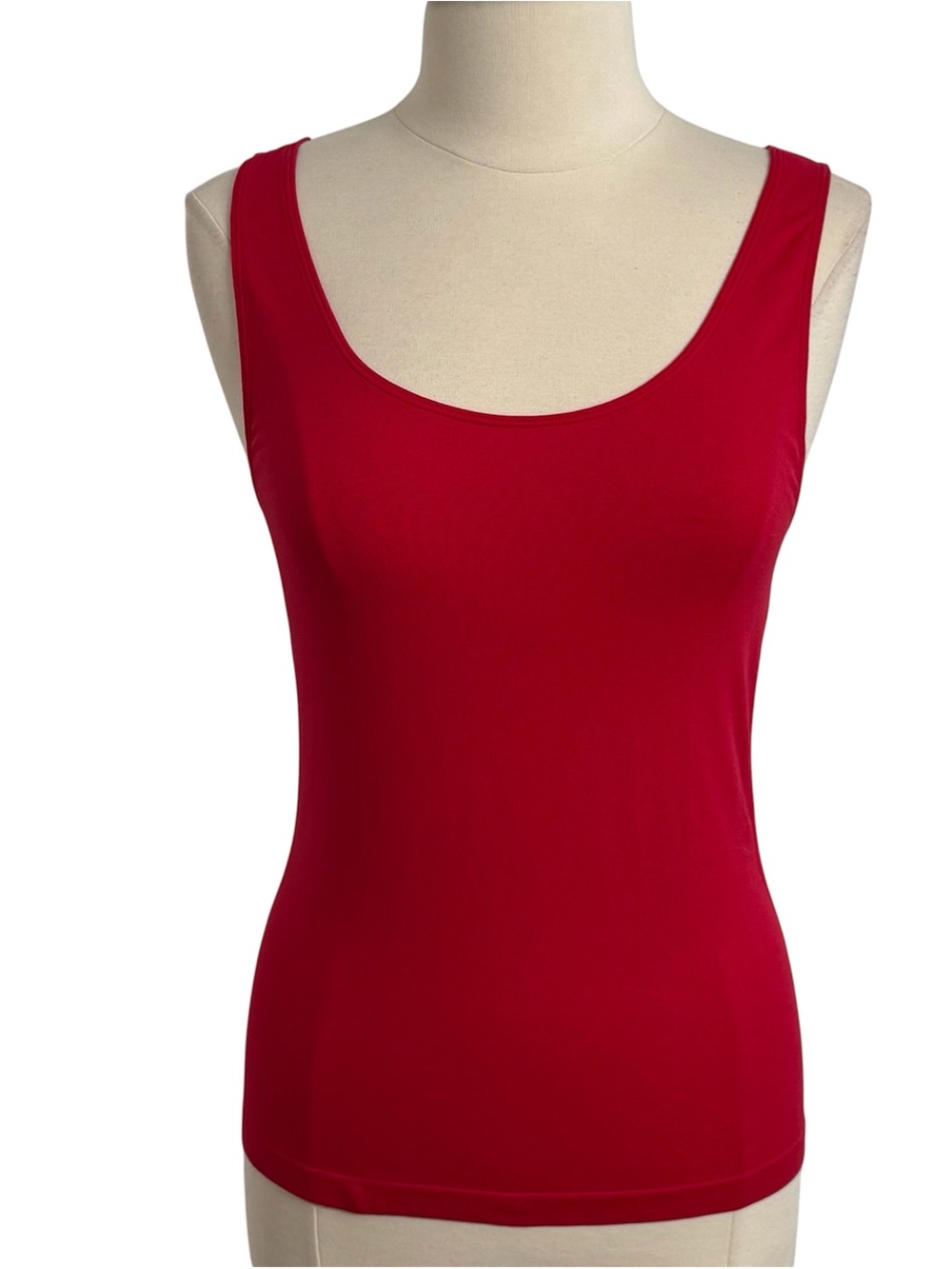 Women's Body Solutions Scoop Neck Sleeveless Pullover Tank Top, Racing Red Sz XL